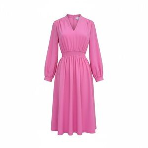 Vintage Pink Long‎ Sleeve House Dress By Cora’s Closet